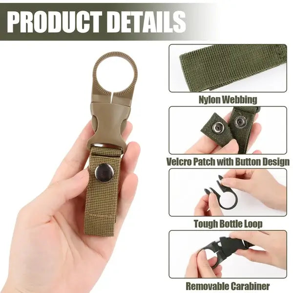 Nylon Water Bottle Buckle Holder Hook (4 Colors/Set)